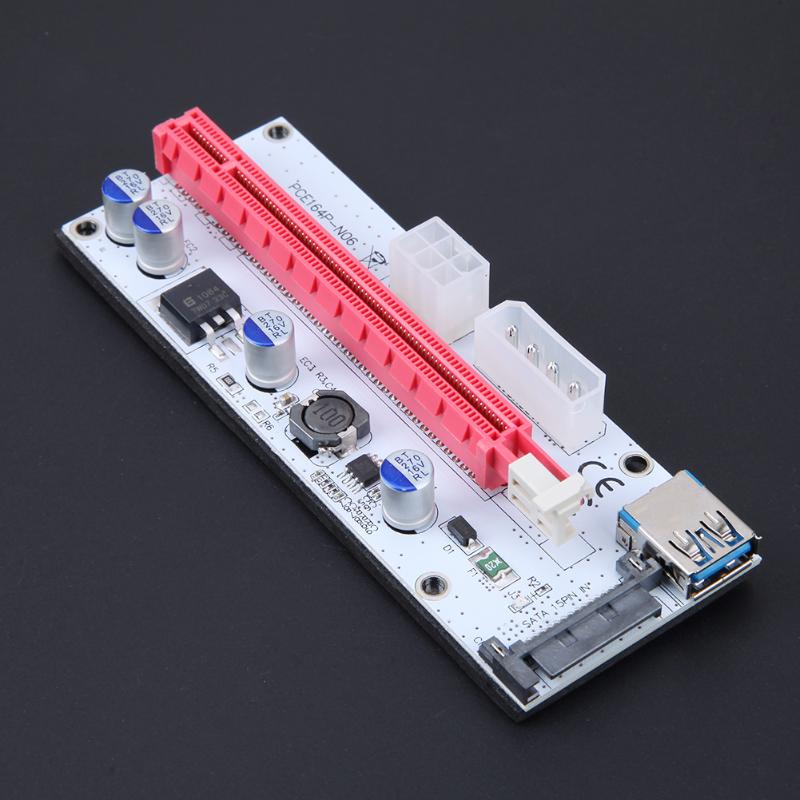 0.6m PCI-E Express 1X to 16X Riser Card USB 3.0 PCI-E Riser Adapter Port Card Extender Wire Adapter Cable for BTC Miner - ebowsos