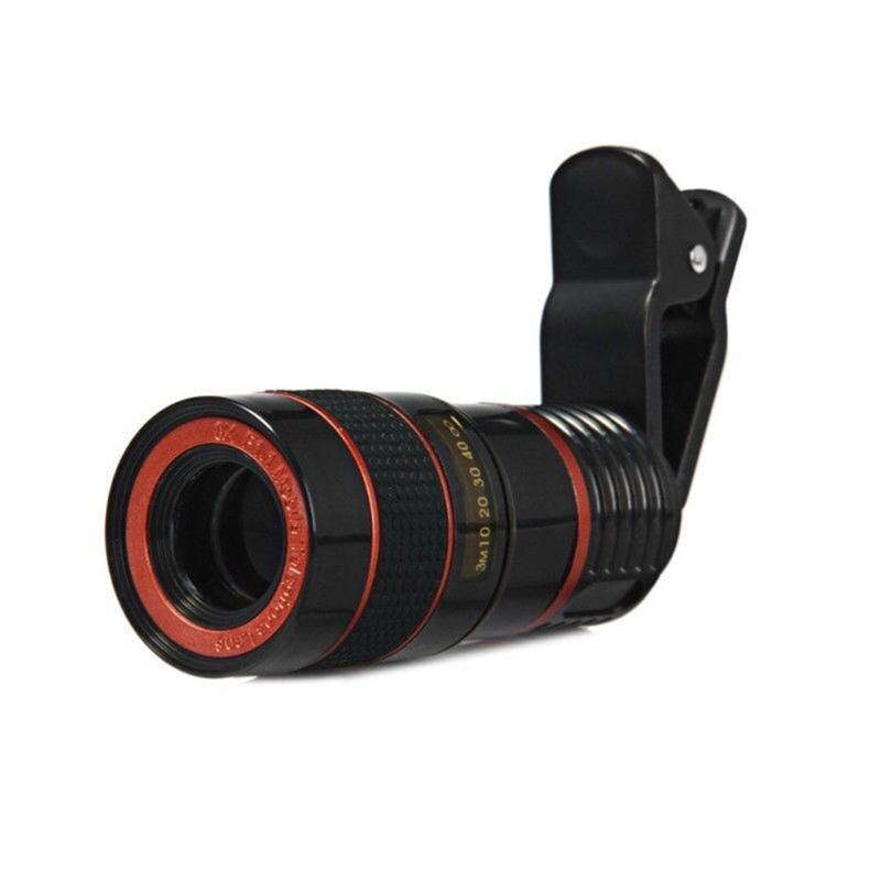 64/76 degree Universal Clip 8X 12X Telephoto Lens Optical Zoom Telescope lenses For Mobile Phone Black/white L3FE - ebowsos