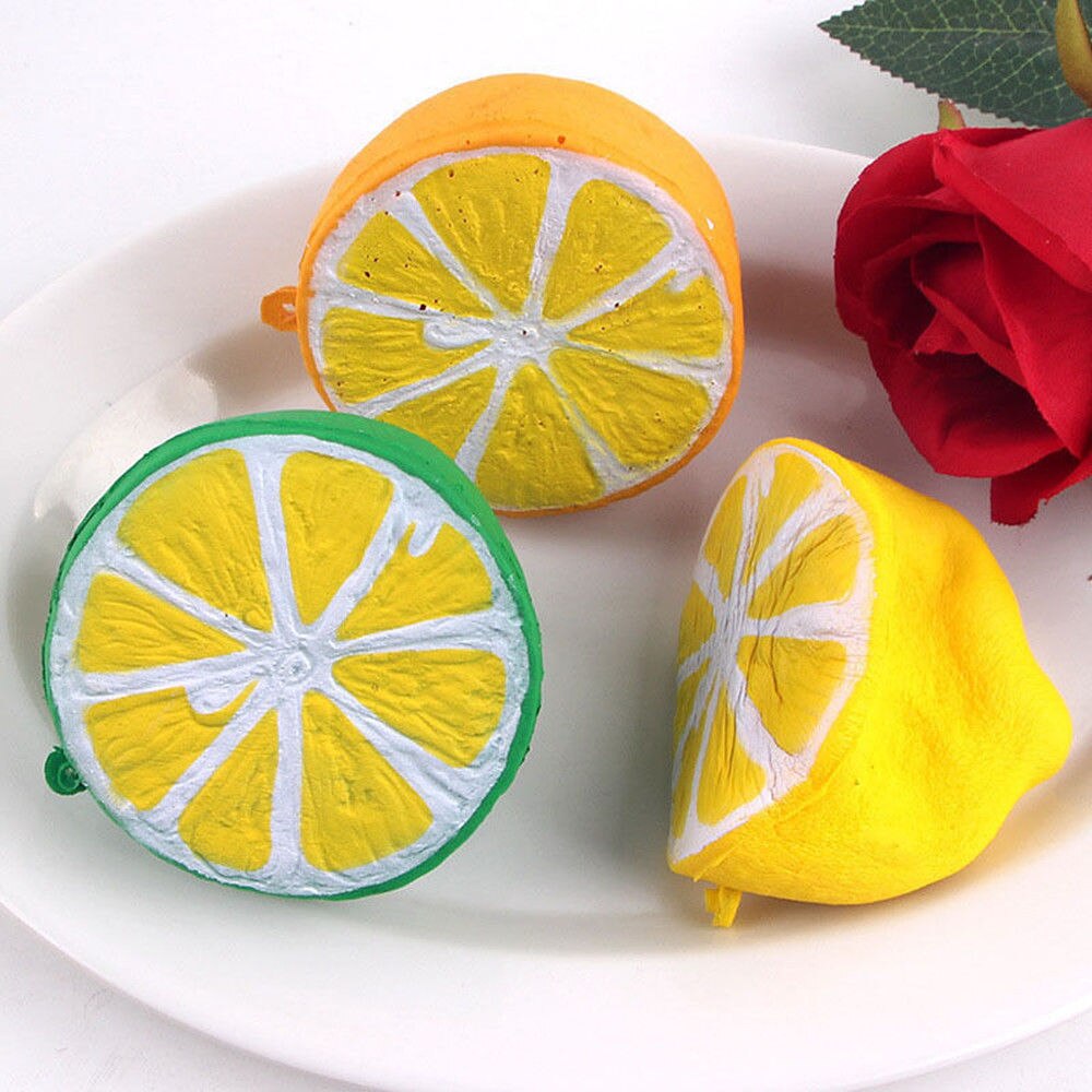 6CM Squeeze Squeeze Lemon Squeeze Fruit Soft Slow Rising Decoration Phone Strap Pendant Squishes Collection Soft Scented-ebowsos