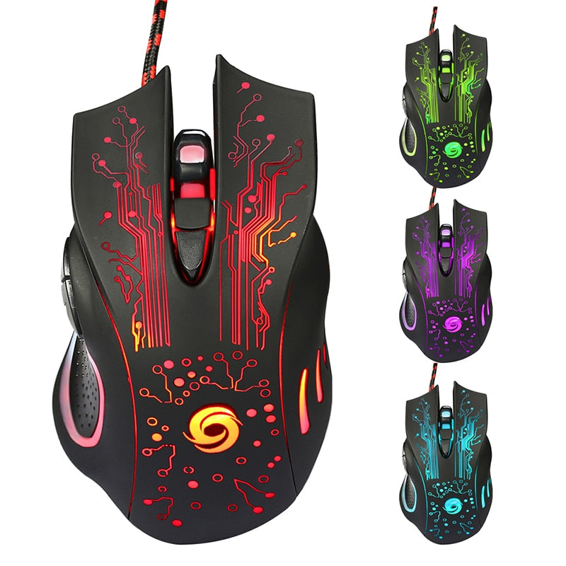 6D USB Wired Gaming Mouse 3200DPI 6 Buttons LED Optical Professional Pro Mouse Gamer Computer Mice for PC Laptop High Quality - ebowsos