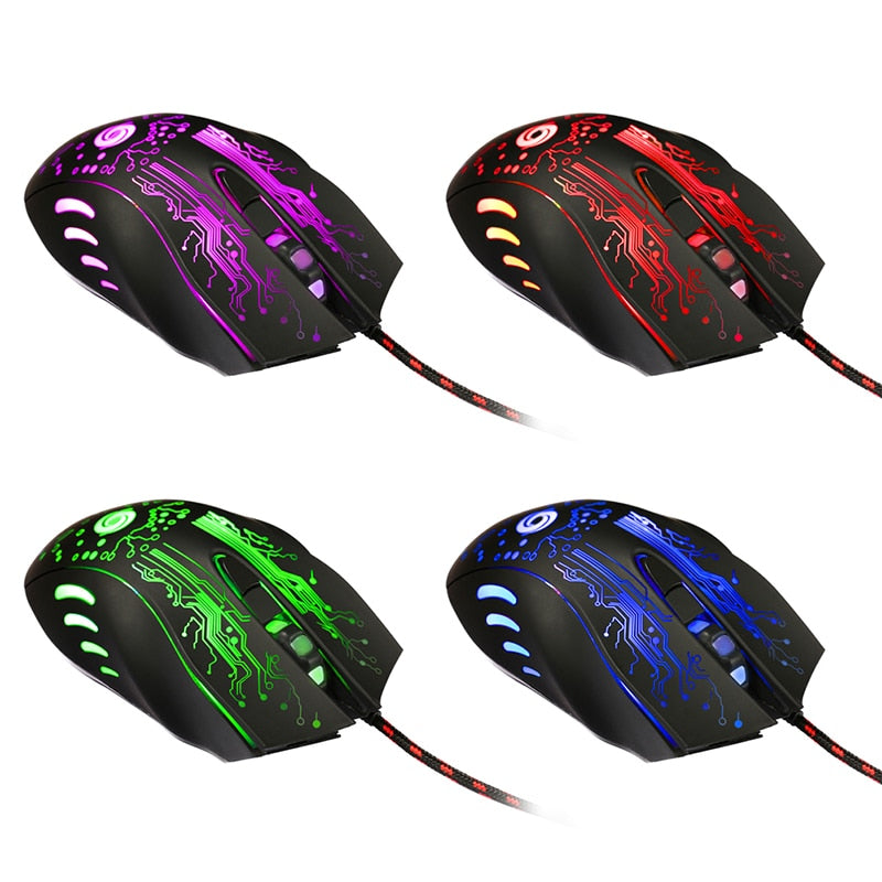 6D USB Wired Gaming Mouse 3200DPI 6 Buttons LED Optical Professional Pro Mouse Gamer Computer Mice for PC Laptop High Quality - ebowsos