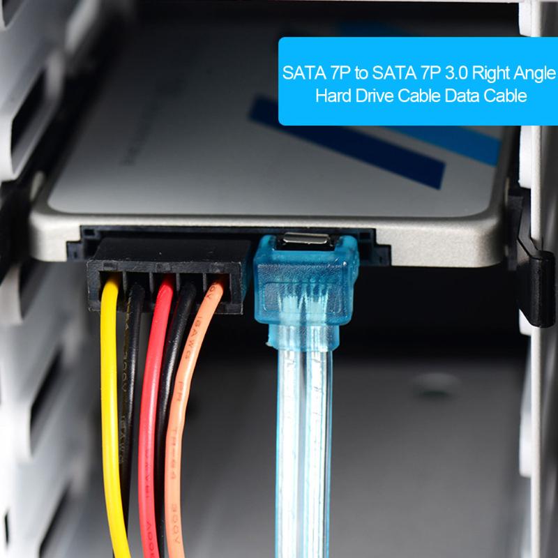 6Gbps SATA Cable SATA 7P to SATA7P 3.0 Right Angle Hard Disk Drive Cable Hard Drive Data Cable Extension Cable - ebowsos