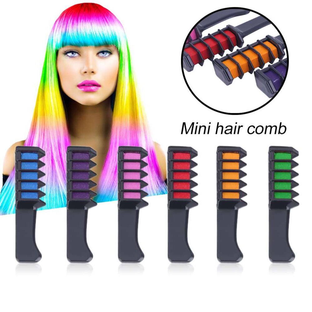 6PCS/SET Mini Disposable Personal Salon Use Hair Dye Comb Professional Crayons For Hair Color Chalk Hair Dyeing Tool - ebowsos