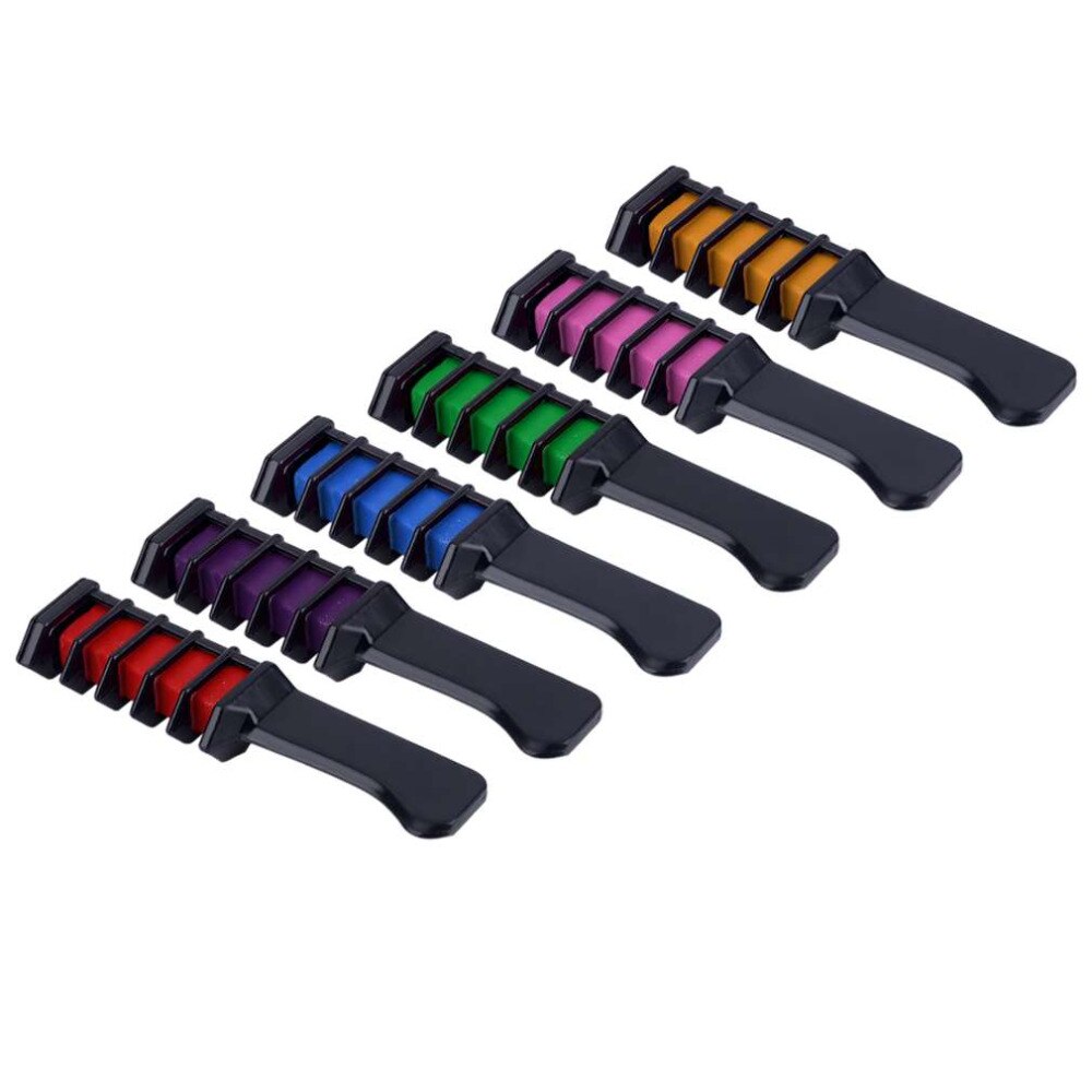 6PCS/SET Mini Disposable Personal Salon Use Hair Dye Comb Professional Crayons For Hair Color Chalk Hair Dyeing Tool - ebowsos