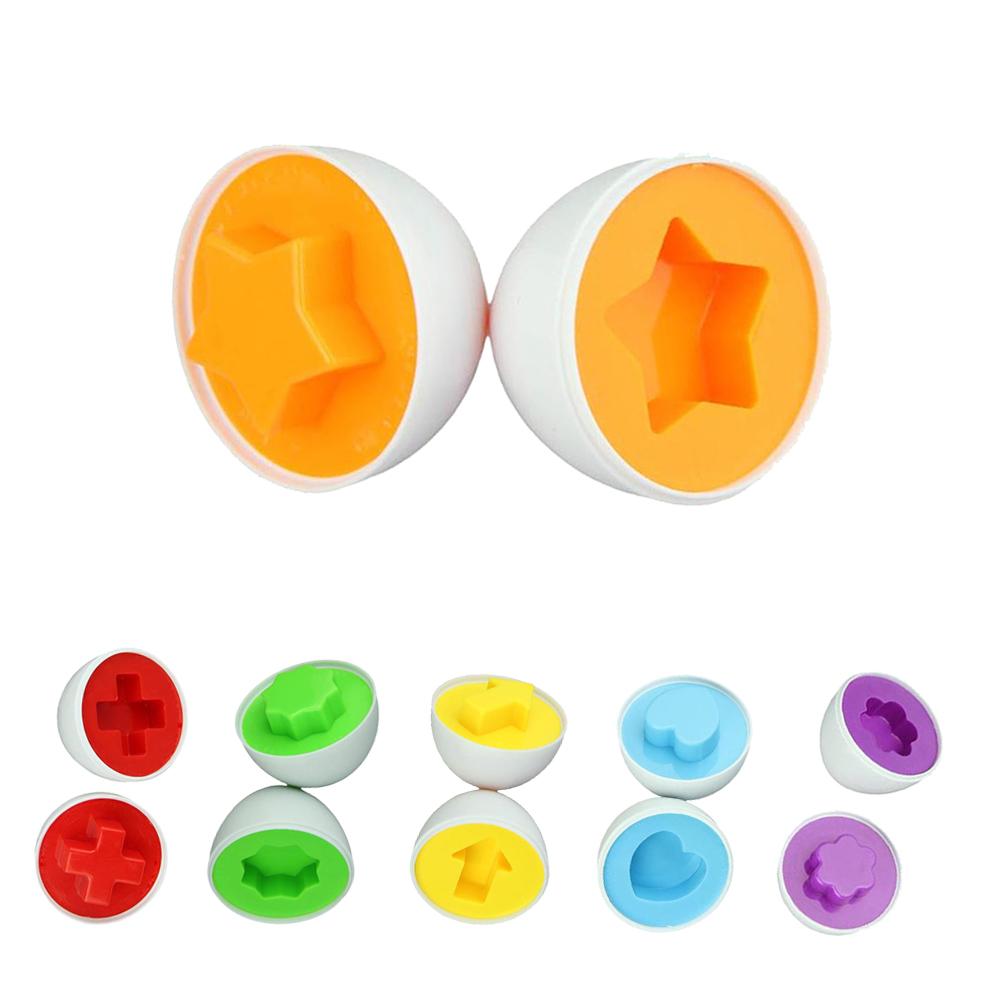 6Pcs Eggs Learning Education Toys Kids Mixed Shape Wise Pretend Puzzle Smart Baby Kid Learning Toys Tool Brain Games-ebowsos