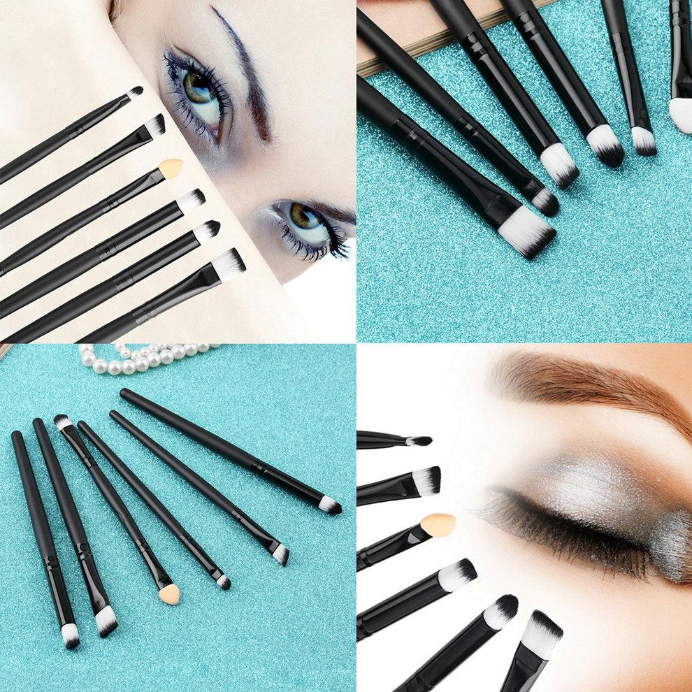 6Pcs Professional Makeup Eyeliner Eyeshadow Cosmetic Eye Brushes Tool Kit Set Newest - ebowsos
