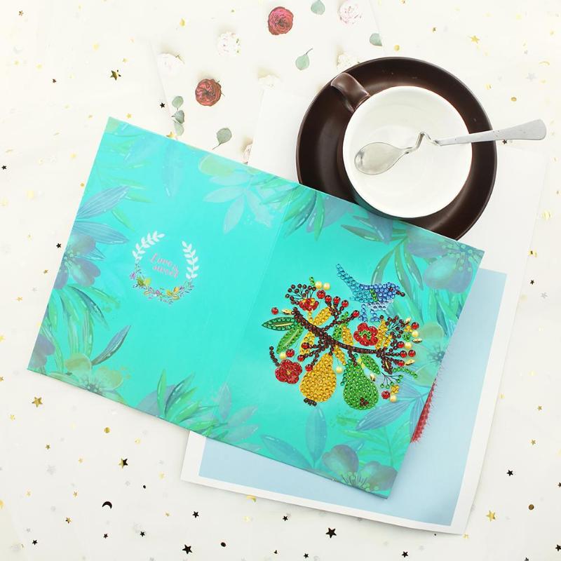 6pcs 5D DIY Special-shaped Diamond Painting Birthday Greeting Cards Gift High Quality Handmade Cards Festive Party Supplies - ebowsos