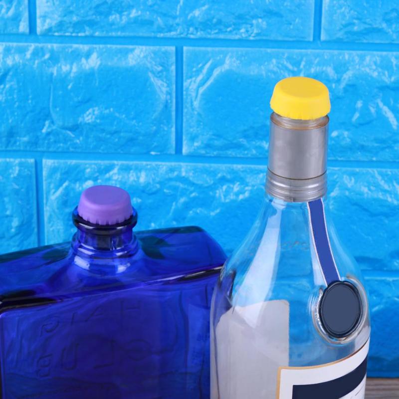 6pcs Beer Bottle Cap Silicone Colorful Leak Free Wine Bottle Sealer Stopper - ebowsos