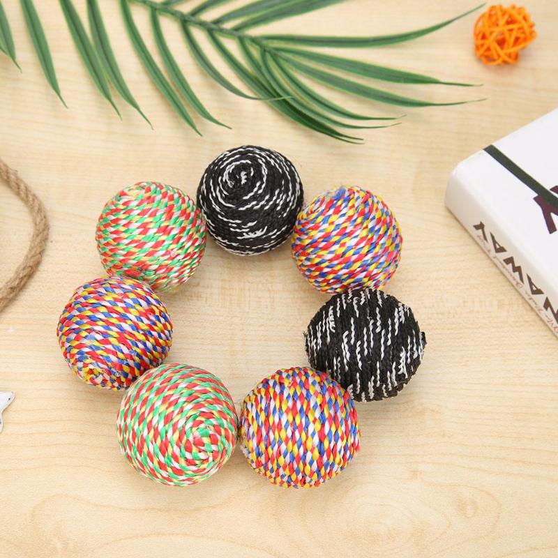 6pcs Pet Chews Cat Toys Funny Rope Ball Cats Kitten Cleaning Claw Modeling Grinding Claw Interactive Toys Random Delivery - ebowsos
