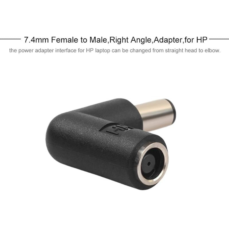 7.4mm Female to 7.4mm Male 90 Degree Right Angle Connector Adapter Converter for HP DELL Laptop High Quality Adapter - ebowsos
