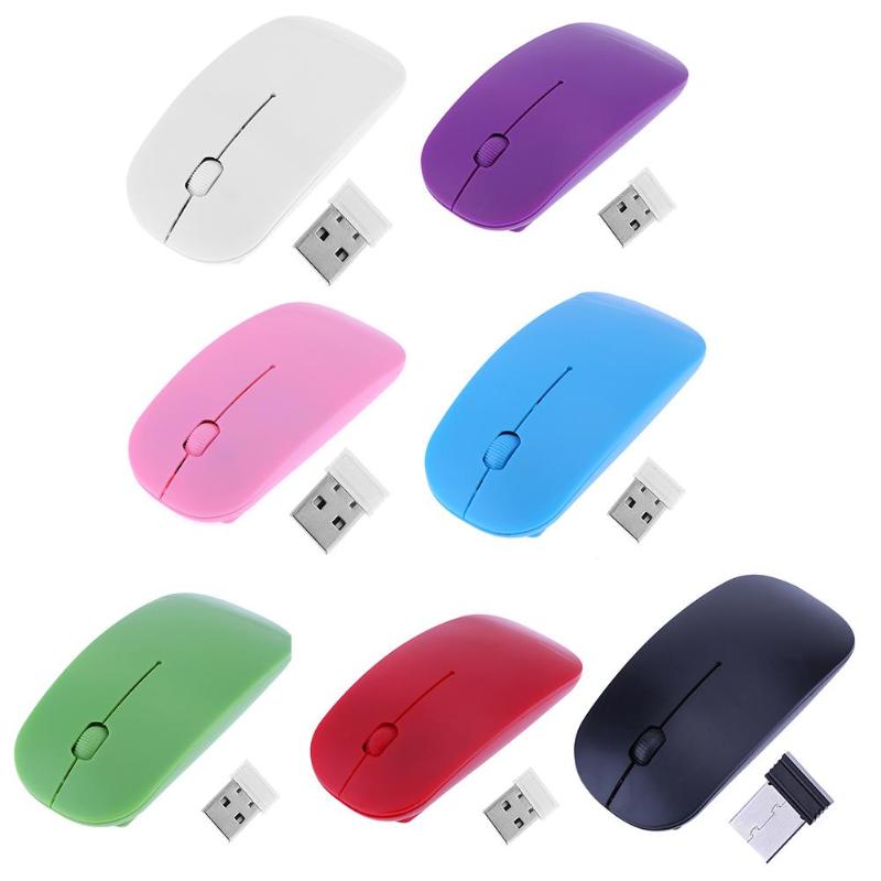 7 Candy Color 2.4GHz 1000 DPI 3-Button Ultra Thin Usb Wireless Optical Photoelectric Gaming Mouse For Computer PC Laptop Desktop - ebowsos