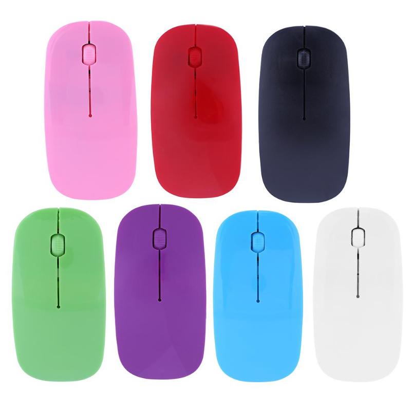 7 Candy Color 2.4GHz 1000 DPI 3-Button Ultra Thin Usb Wireless Optical Photoelectric Gaming Mouse For Computer PC Laptop Desktop - ebowsos
