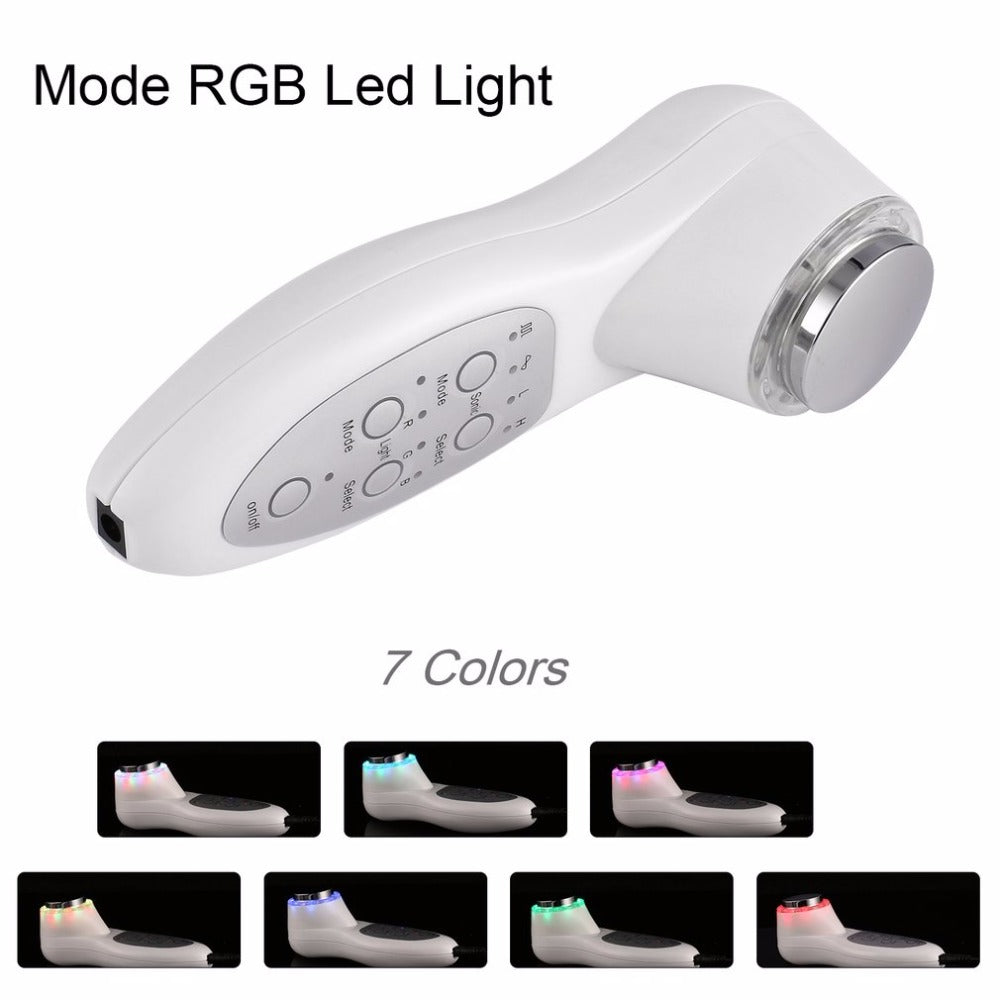 7 Color Mode RGB Led Light Ultrasonic Beauty Instrument Facial Skin Appliance Therapy Photon Rejuvenation Face Lift Anti Wrinkle - ebowsos