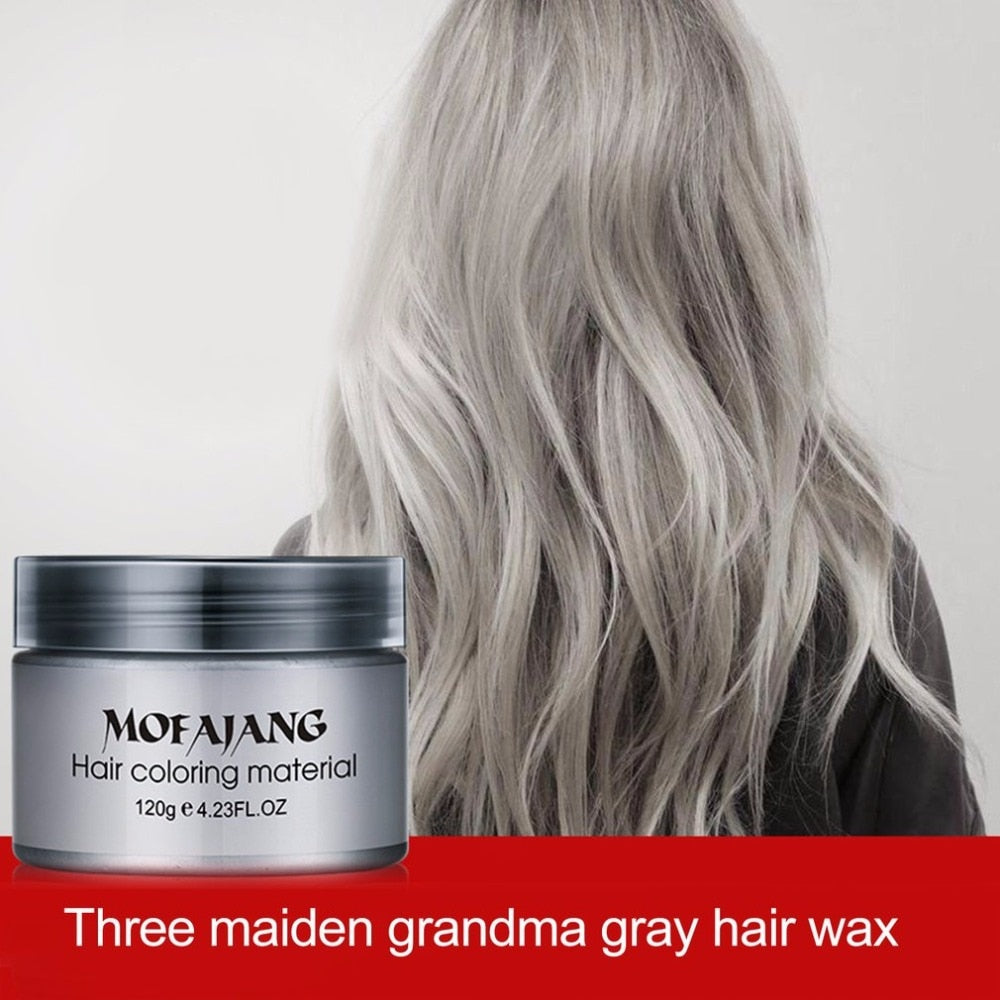 7 Colorful Fashion Hair Coloring Cream Styling One-Time DIY Color Hair Wax Disposable Temporary Hair Dye Mud Grandma Gray Purple - ebowsos