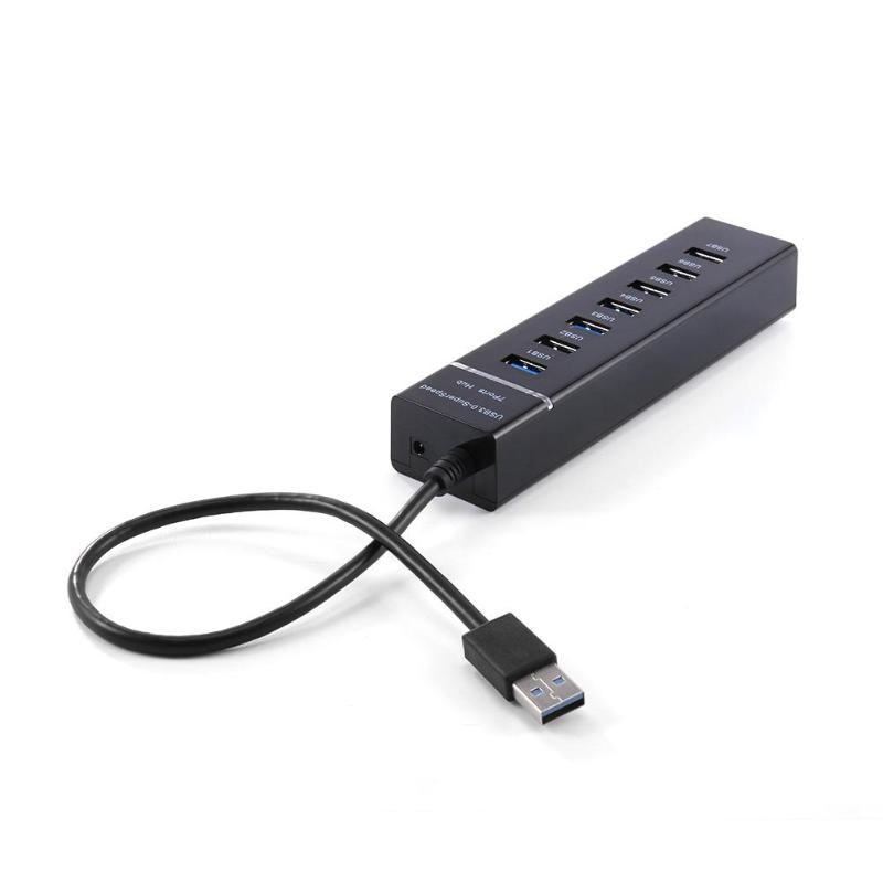 7 Port USB 3.0 Hub Splitter Super Speed 5Gbps USB 3.0 Expander for PC Laptop Windows XP/Vista/7/8 and for MAC New Arrival - ebowsos