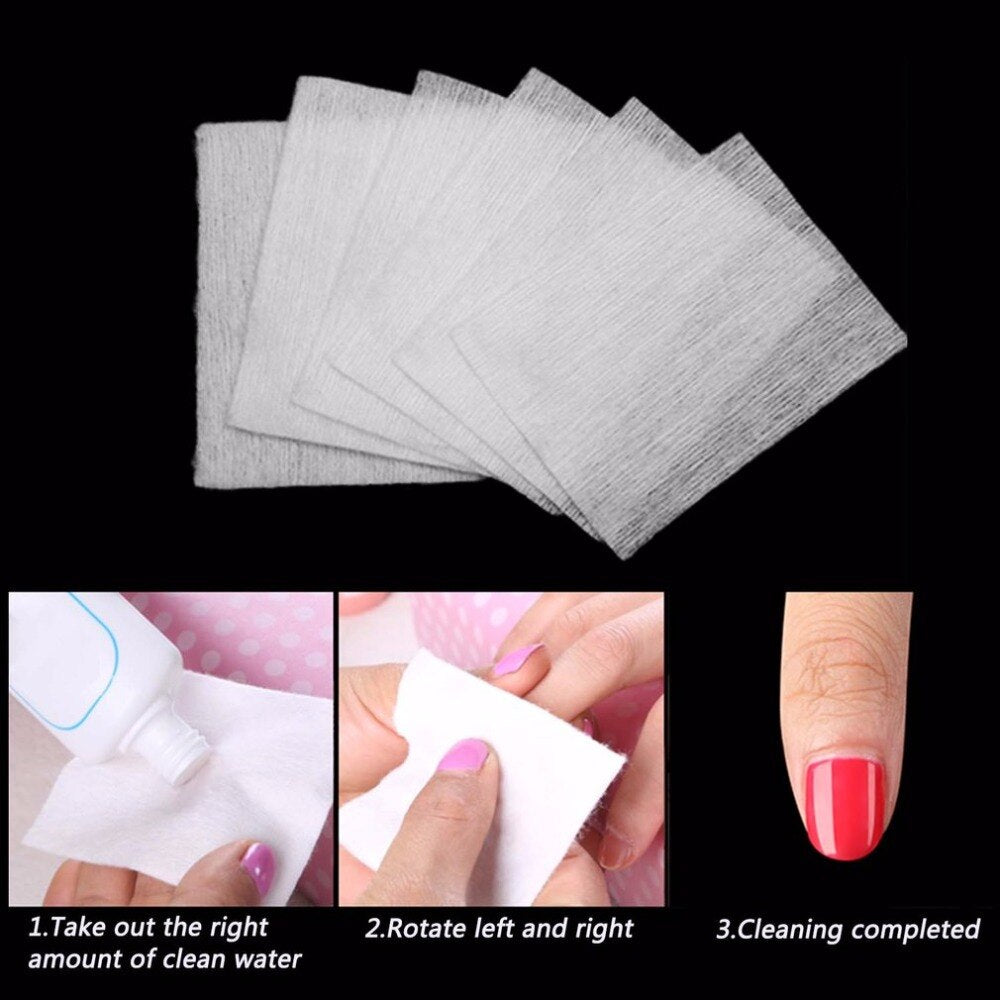 700pcs/lot Nail Art Tips Manicure Polish Remover Clean Wipes Cotton Lint Pads Paper Hot Selling - ebowsos