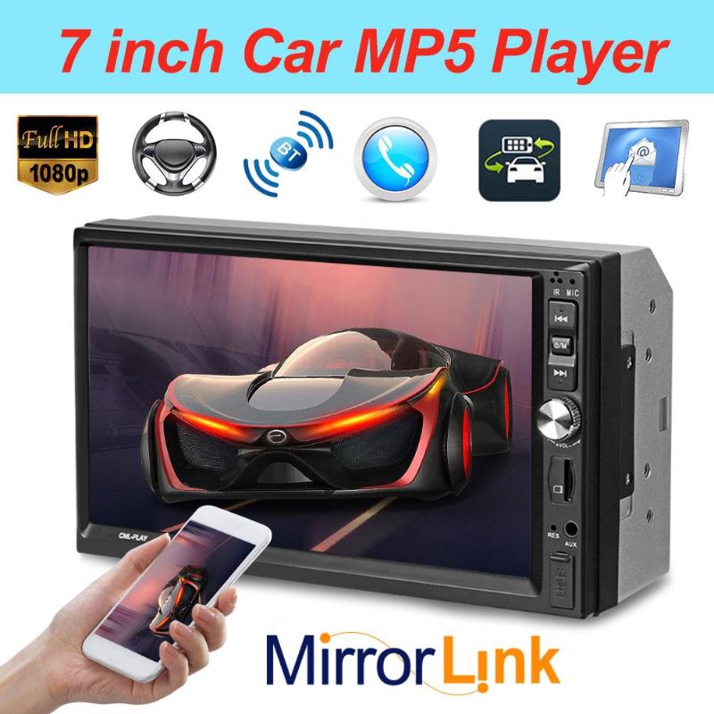 7022B 2Din 1024*600 7" Touch Screen Car Bluetooth MP5 Player Stereo Video Audio FM Radio Media Player With Backup Camera New - ebowsos