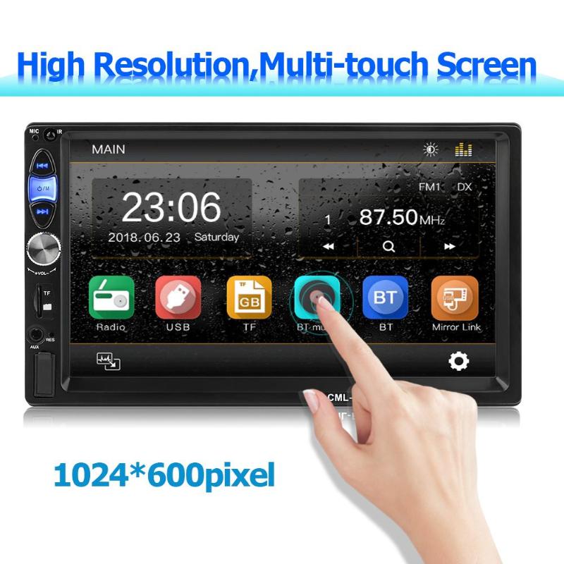7035B 7 inch 2DIN Car Stereo MP5 Player 3D Dynamic UI FM Radio Bluetooth USB AUX with Remote Control Rear View Camera Drop Ship - ebowsos