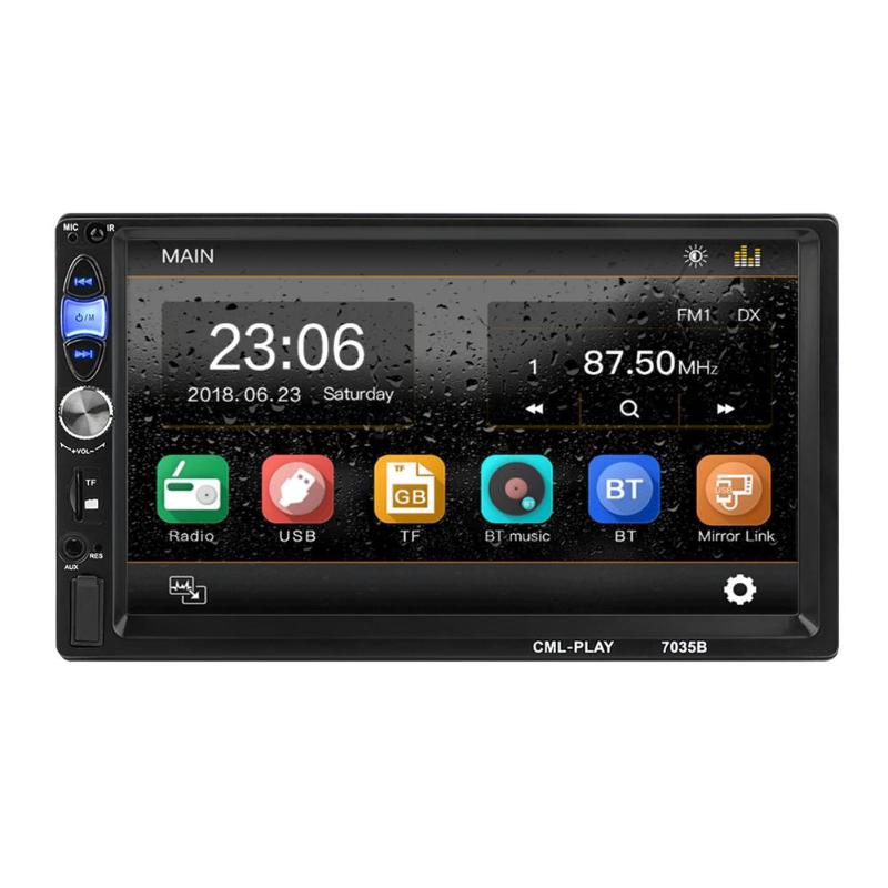 7035B 7 inch 2DIN Car Stereo MP5 Player 3D Dynamic UI FM Radio Bluetooth USB AUX with Remote Control Rear View Camera Drop Ship - ebowsos