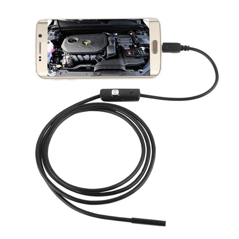 720P HD 7mm 1M lens Inspection Pipe Endoscope Waterproof Mini USB Camera Snake Tube with 6 LEDs Borescope For Android Phone PC - ebowsos