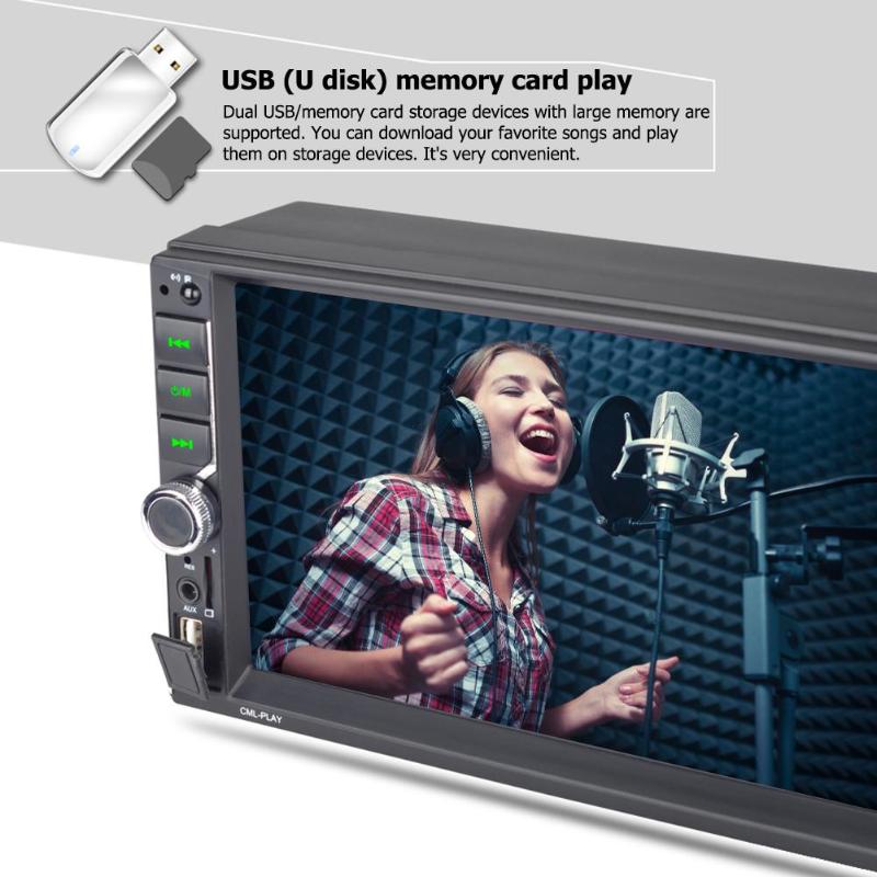 7inch Touch Screen Car Stereo Radio Bluetooth MP5 Player Dual USB AUX+USB Car Driving Recorder Rear View Camera High Quality DVR - ebowsos