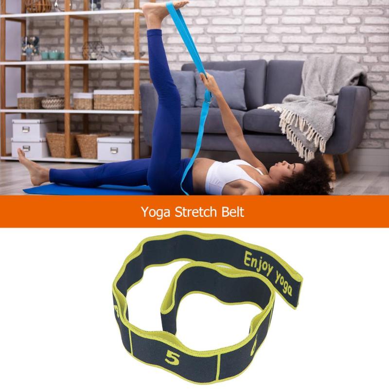 8 Grid Yoga Stretch Belts Digital Position Elastic Fitness Band Sport Yoga Stretch Strap D-Ring Belt Gym Waist Leg Fitness-ebowsos