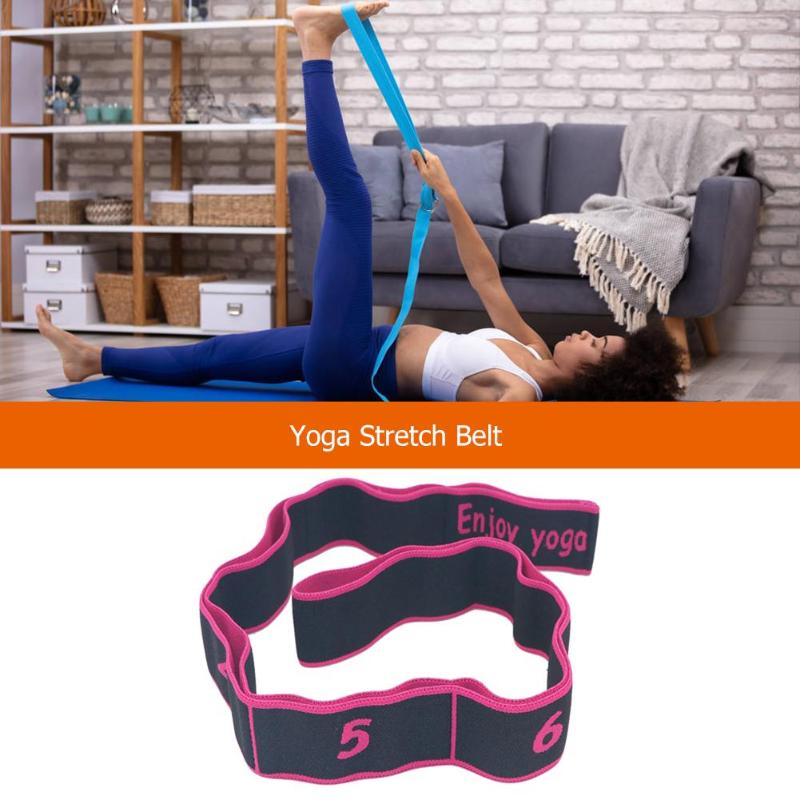 8 Grid Yoga Stretch Belts Digital Position Elastic Fitness Band Sport Yoga Stretch Strap D-Ring Belt Gym Waist Leg Fitness-ebowsos