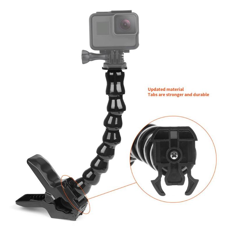 8 Sections Gooseneck Adjustment Jaws Flexible Clamp Clip Mount Holder for GoPro Hero 7 6 5 Action Camera High Quality Mount Hot - ebowsos