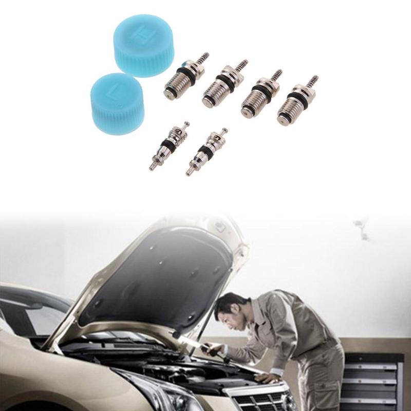 8 in 1 Car A/C System Caps+ Valve Cores Air Conditioning Service Rapid Seal Kit Automotive Air Conditioning Accessories Hot Sell - ebowsos