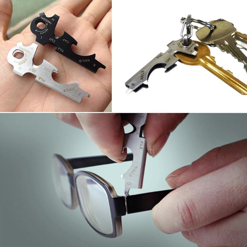 8 in 1 Multitools EDC Stainless Steel Multi-function Pocket Tool Keychain Outdoor Survival Gear Gadget Tool-ebowsos