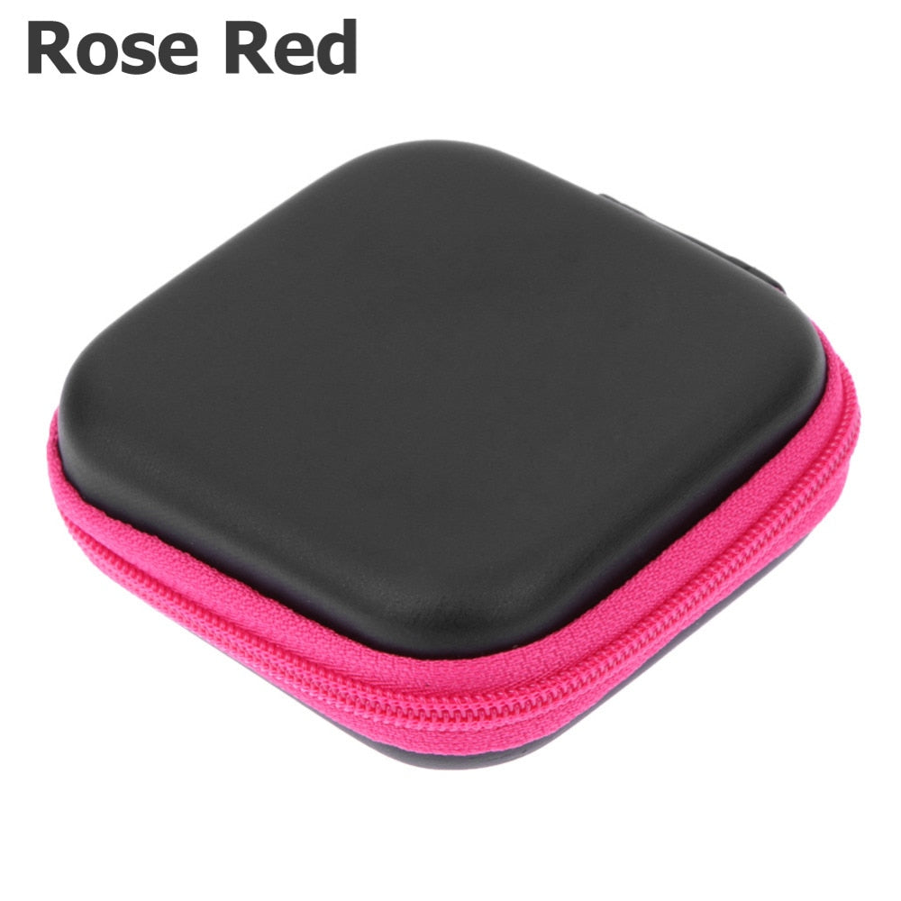 80*80*30mm Square EVA Earphone Holder Case Mini Zipper Headset Bluetooth Earbuds Memory Card USB Cable Cable Storage Bag Box New - ebowsos
