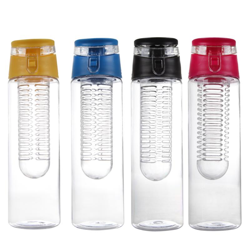 800ML Sports Lemon Juice Flip Lid Fruit Infuser Infusing Water BottleX1 - ebowsos