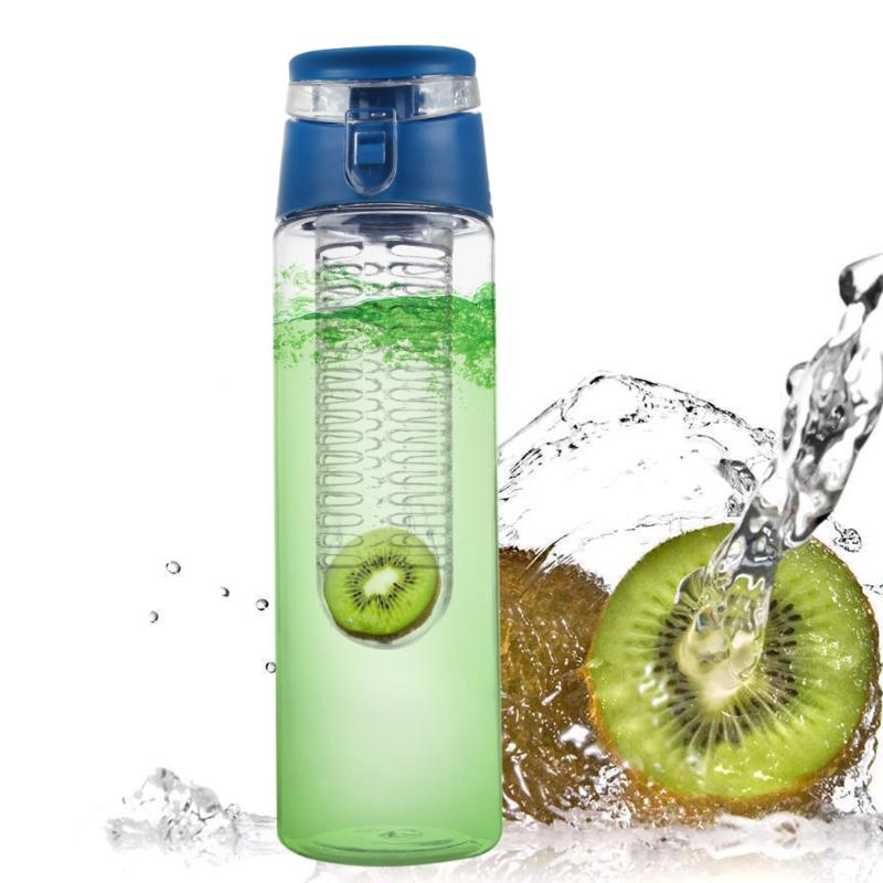 800ML Sports Lemon Juice Flip Lid Fruit Infuser Infusing Water BottleX1 - ebowsos