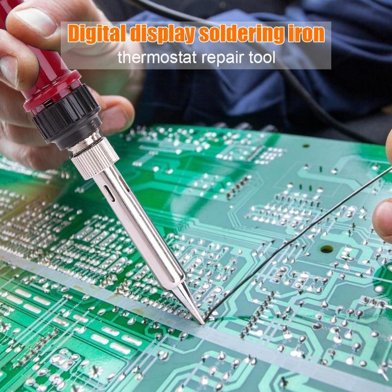 80W LCD Electric Soldering Iron Temperature Adjustable Welding Solder Iron Rework Station Soldering Iron Accessories - ebowsos