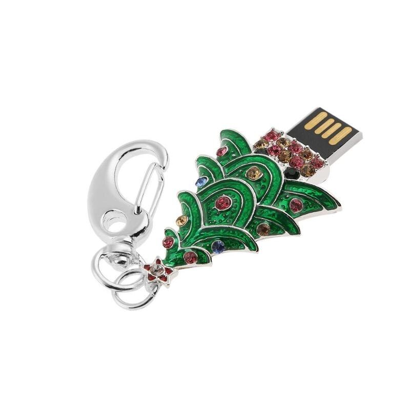 8G/16G/32G High Speed Metal Crystal Christmas Tree USB2.0 Flash Drive Pendrive USB Memory Stick Storage U Disk Laptop Accessory - ebowsos