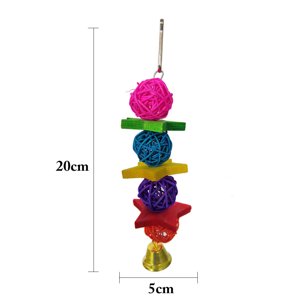 8PCS Funny Parrot Toy Set Cute Assorted Bird Chew Toy Parrot Cage Toys Bird Bell Swing Decoration Hanging Toys Pet Supplies-ebowsos