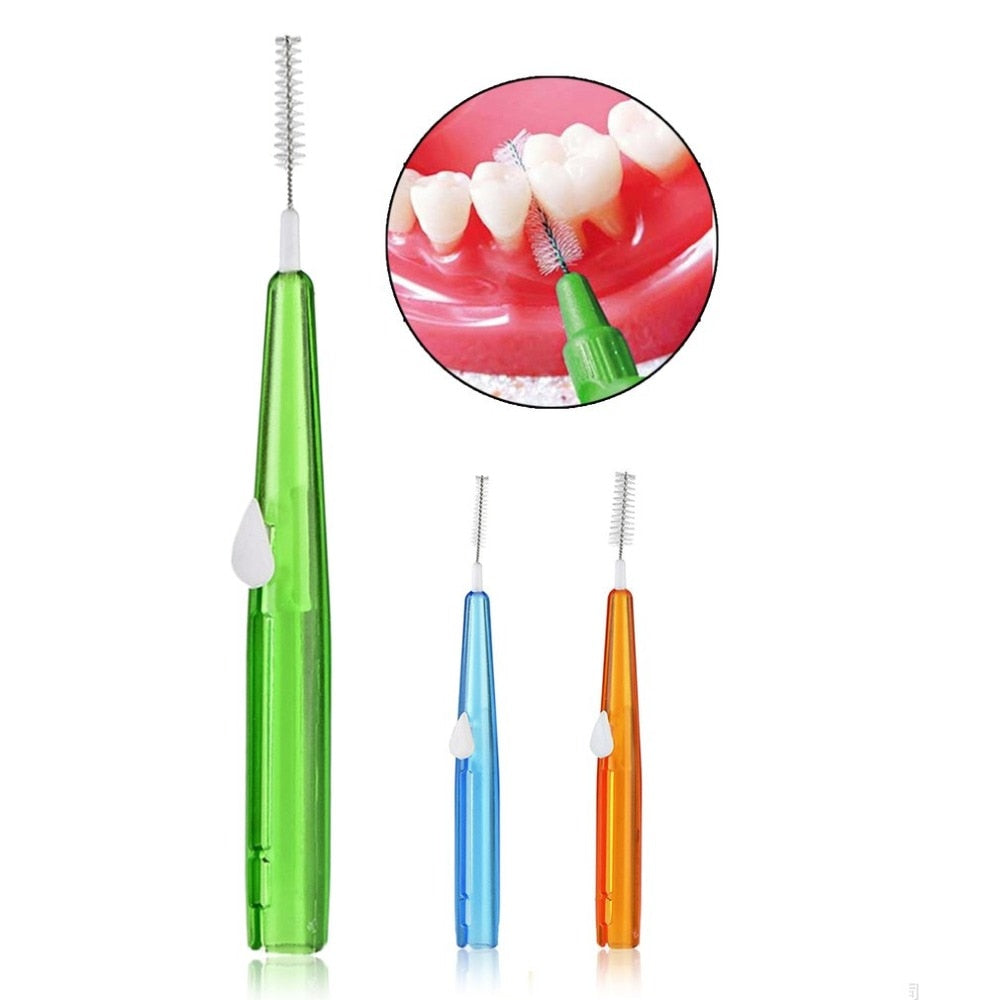 8PCS Push-Pull Interdental Brush Portable Teeth Residue Remover Flossing Oral Hygiene Dental Care Clean Tools For Adults Soft - ebowsos