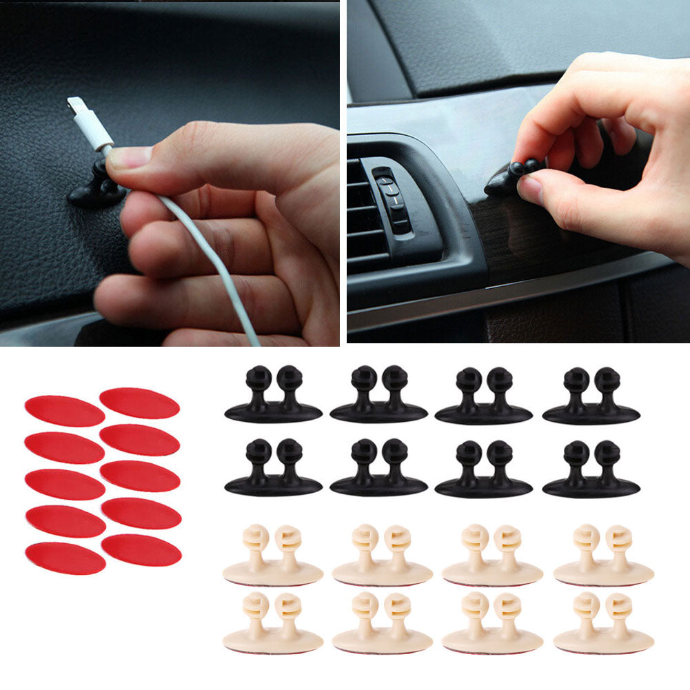 8Pcs/set Adhesive Cable Winder Car Interior Cable Clip Earphone Cable Organizer Wire Storage Holder Clip Cord Holder Promotion - ebowsos