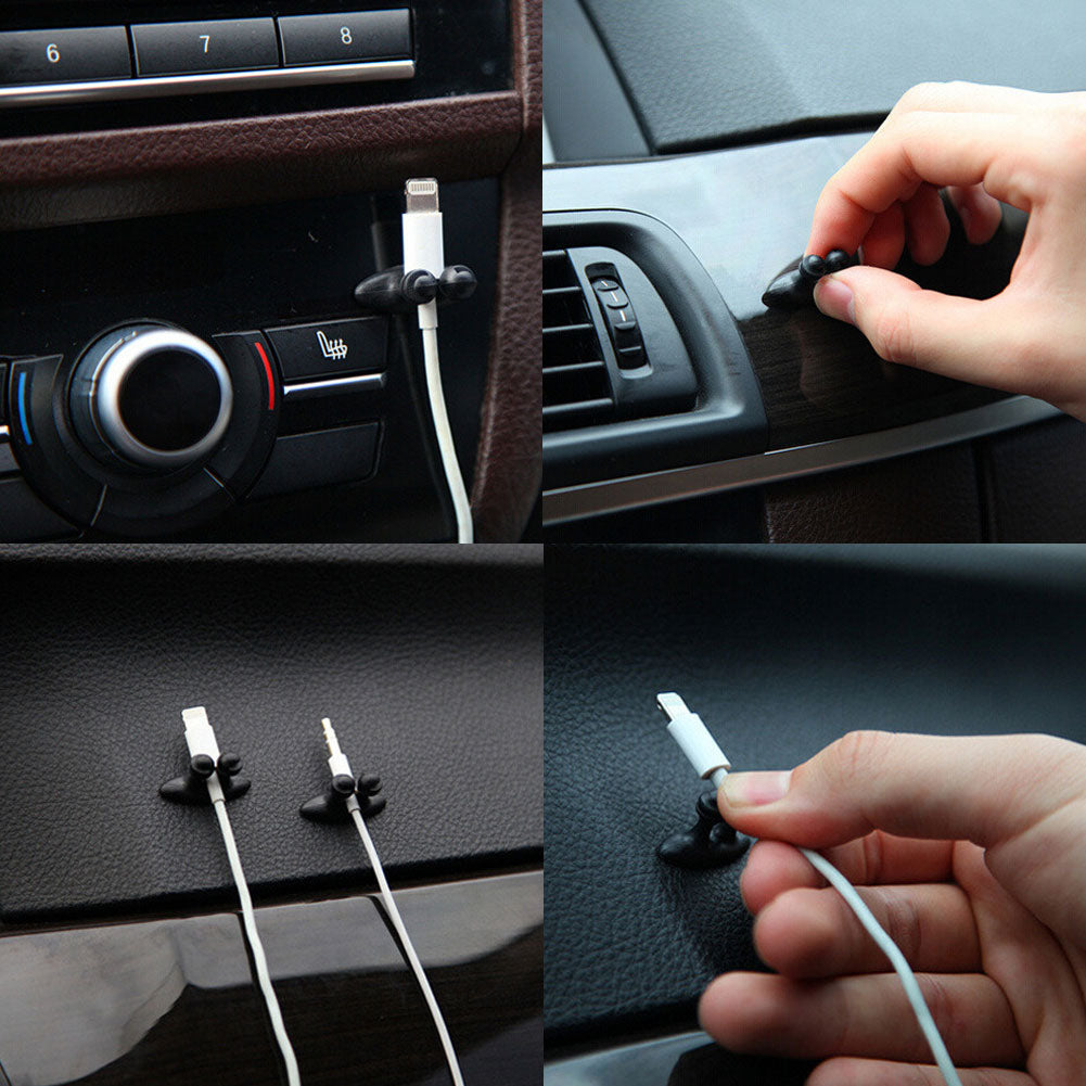 8Pcs/set Adhesive Cable Winder Car Interior Cable Clip Earphone Cable Organizer Wire Storage Holder Clip Cord Holder Promotion - ebowsos