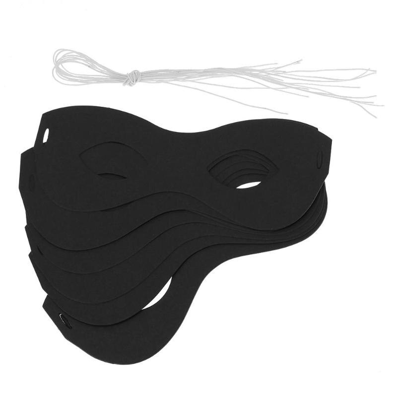 8pcs Halloween Party Black Eye Masks Paper Card Festival Costume Prop Decor - ebowsos