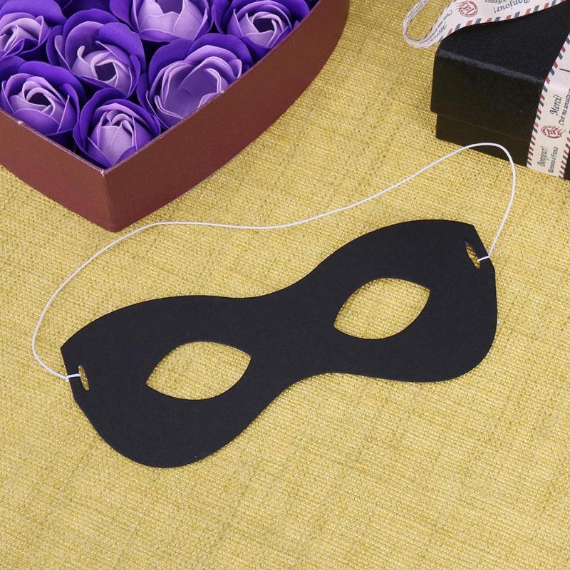 8pcs Halloween Party Black Eye Masks Paper Card Festival Costume Prop Decor - ebowsos