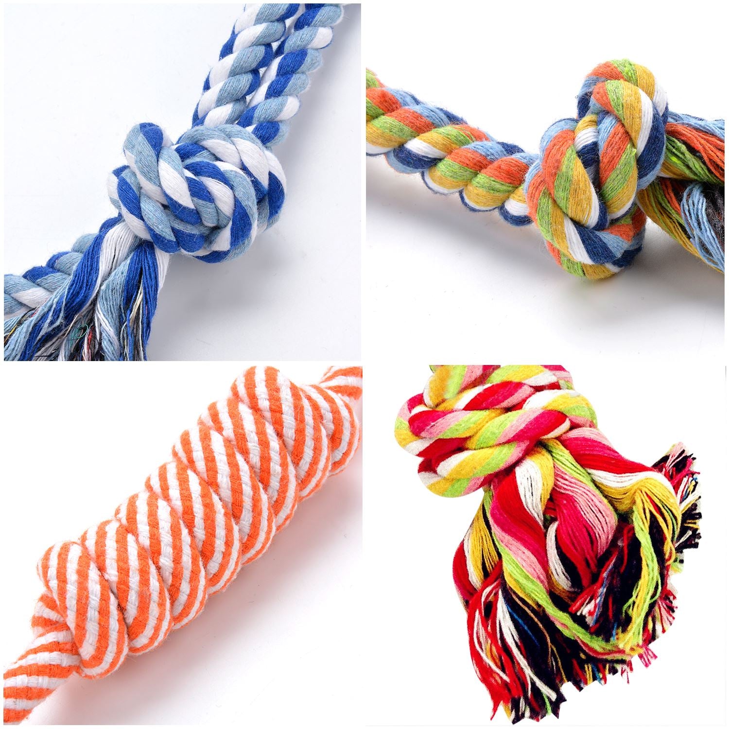 8pcs Random New Design Pets Rope Toys Bite Colorful Squeak Toys Dog Wool Toys Pet Puppy Chew Toys-ebowsos