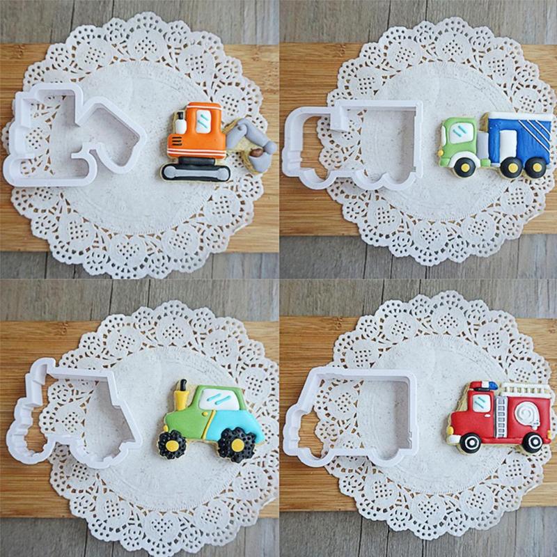 8pcs/Set Car Fondant Cake Mold Sugarcraft Decorating Plastic Biscuit Mould - ebowsos