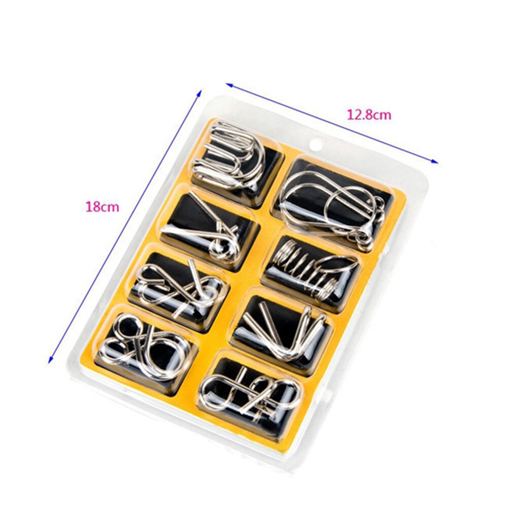 8pcs/set Metal Wire Puzzle IQ Mind Brain Teaser Puzzles Game Metal Materials For Adults And Kids Eeducational Toy for Drop-ebowsos