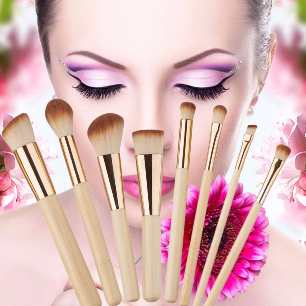 8pcs/set Professional Makeup Brushes Set Kit Facial Cheek Eyebrow Eyeshadow Powder Foundation Brush Cosmetics Make up Tools 2018 - ebowsos