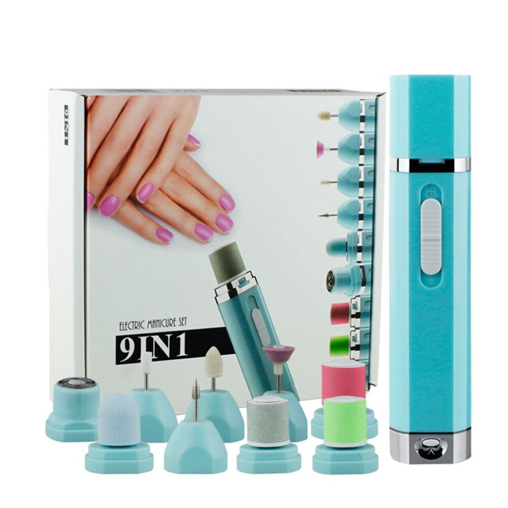 9 In 1 Multifunctional Portable Electric Nail Tips Grinding Manicure Machine Manicure Tools Electric Shavers Hair Remover nails - ebowsos