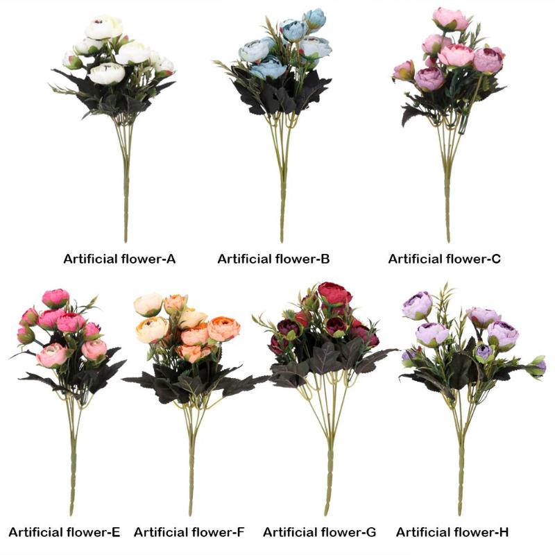 9 Peonies European Silk Rose Artificial Flowers Practical Shooting Props Home Decoration Creative and Unique Projects Decor - ebowsos