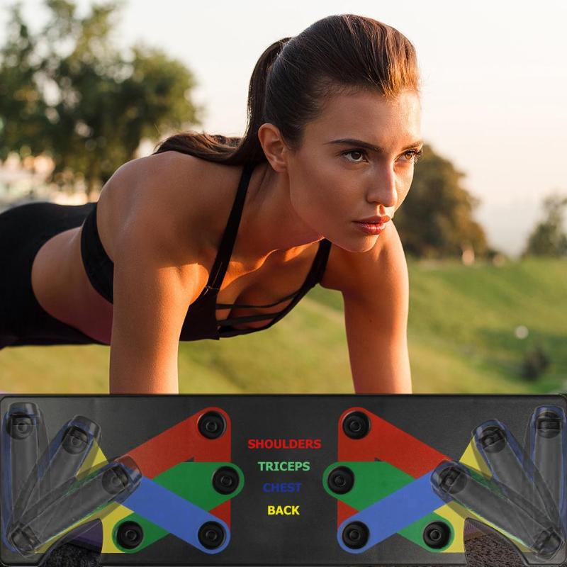 9 in 1 Push Up Board Rack Body Building Comprehensive Push Up Rack Board System Fitness Home Training Exercise-ebowsos