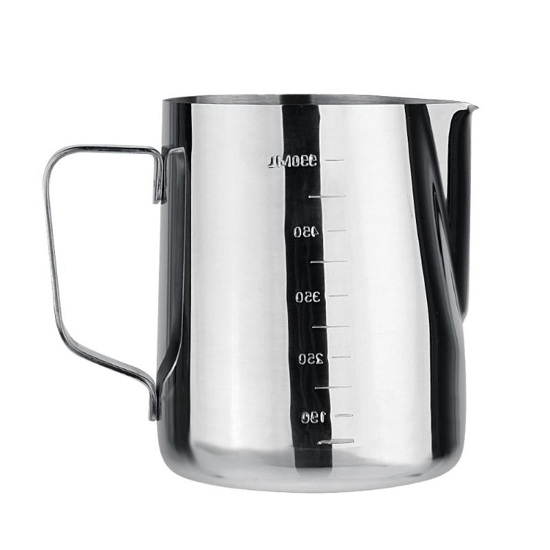 900ml Stainless Steel Frothing Pitcher Pull Flower Cup Lightweight and Delicate Durable Coffee Milk Mugs Milk Cup 13x9x8.5cm - ebowsos