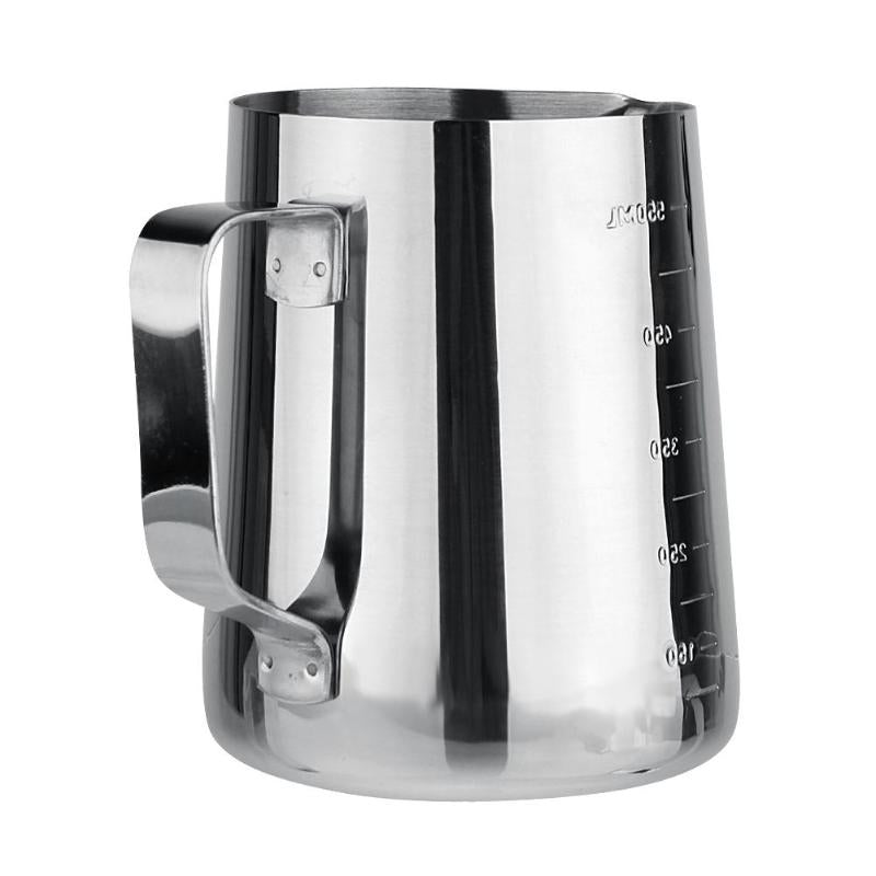 900ml Stainless Steel Frothing Pitcher Pull Flower Cup Lightweight and Delicate Durable Coffee Milk Mugs Milk Cup 13x9x8.5cm - ebowsos